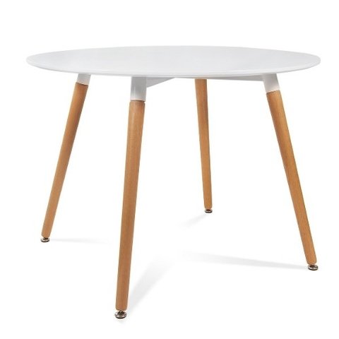 Mesa Eames 80 Dsw Pata Madera Redonda Laca- Alto Impacto