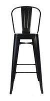 Banqueta Taburete Tolix Respaldo Negro- Alto Impacto - comprar online