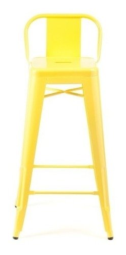 Set 4 Banqueta Taburete Tolix Respaldo Amarilla Alto Impacto - comprar online
