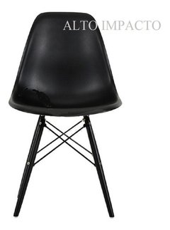 Set 4 Silla Comedor Eames Dsw Negra All Black - Alto Impacto
