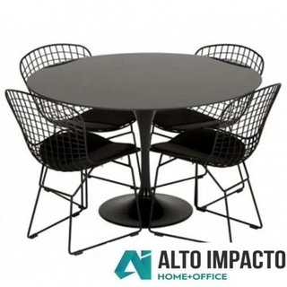 Combo Mesa Tulip Redonda + 4 Sillas Bertoia - Alto Impacto