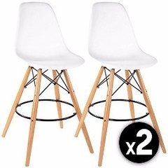 Set 2 Banqueta Taburete Eames Dsw Desayunador- Alto Impacto