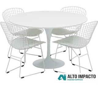 Combo Mesa Tulip Redonda + 4 Sillas Bertoia - Alto Impacto - comprar online