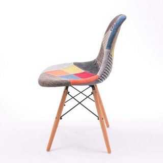 Set 4 Silla Patchwork Daw Eames Base Madera P - Alto Impacto en internet
