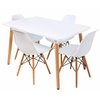 Combo Mesa Eames Comedor Madera 140 + 4 Sillas- Alto Impacto