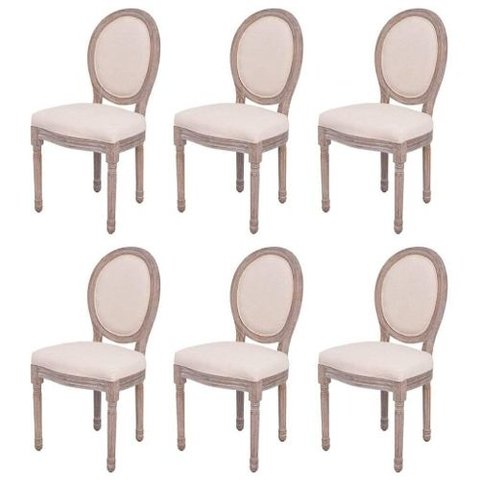 Set 6 Silla Luis Xvi Medallon Vintage Importad- Alto Impacto