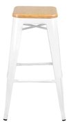 Set 4 Banqueta Taburete Tolix Metálico Asiento Madera - ALTO IMPACTO Home + Office