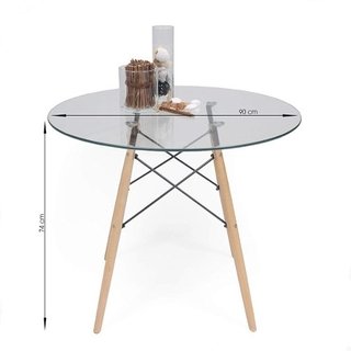 Combo Mesa Eames Vidrio 100 + 2 Sillas Eames 1- Alto Impacto - tienda online