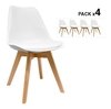 Set * 4 Silla Tulip Eames Pata Madera Tapizada- Alto Impacto