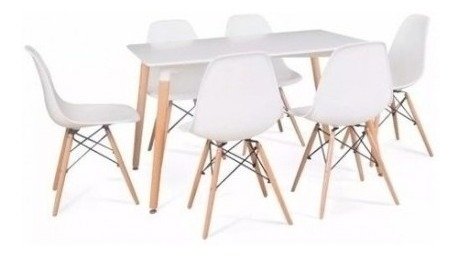 Combo Mesa Eames 160 Cm + 6 Silla Eames - Alto Impacto