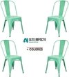 Set 4 Silla Tolix Galvanizado Exterior Metal- Alto Impacto