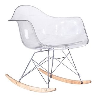 Sillon Mecedora Rocking Transparente Eames- Alto Impacto