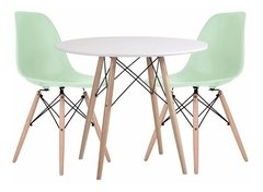 Combo Mesa Eames 80 Cm + 2 Silla Cocina Comedor