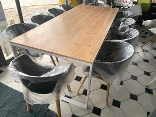 Mesa Metalica Industrial Rustica 240 * 100 + 6 Sillas Hay - comprar online