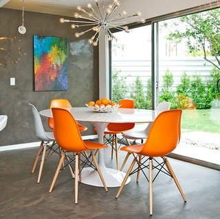 Combo Mesa Tulip Oval 180 + 6 Silla Eames Dsw - Alto Impacto - tienda online
