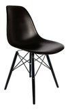 Mesa Eames 120 Vidrio Redonda Negra + 4 Silla P Alto Impacto en internet