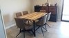 Combo Mesa Industrial 150x90 + 4 Sillas Texo Tapizadas Base Metal - Alto Impacto - comprar online