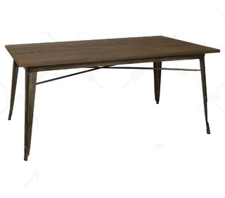 Mesa Tolix Madera Cobre Rusty Blanca 160 * 80- Alto Impacto en internet