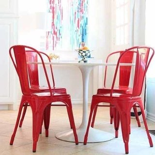 Combo Mesa Tulip 120 Cm + 4 Silla Tolix Metal - Alto Impacto