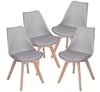 Set 4 Silla Tulip Eames Madera Tapizada - comprar online