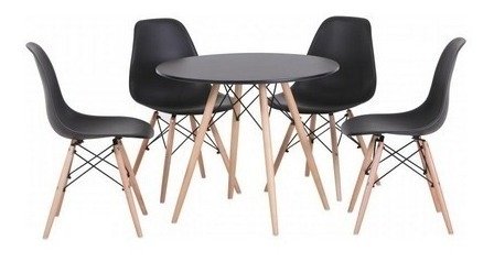 Combo Mesa Eames Madera 80 Cm + 4 Sillas Eames- Alto Impacto