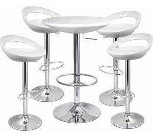 Combo Mesa Bar Pop + 4 Taburete Belle- Alto Impacto