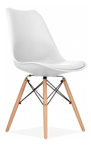 Silla Eames Dsw Blanca Asiento Tapizado Blanca- Alto Impacto