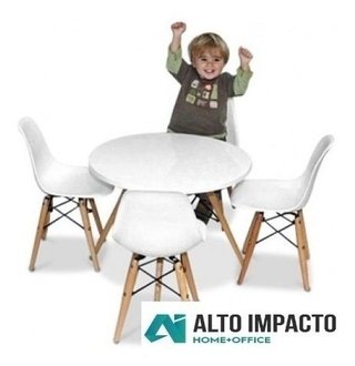 Combo Mesa Eames + 4 Silla Eames Kids Niños P - Alto Impacto en internet