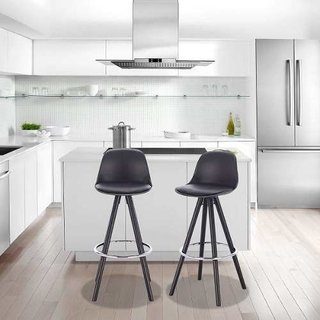 Set 2 Banqueta Taburete Tulip Eames Madera 65 O Alto Impacto