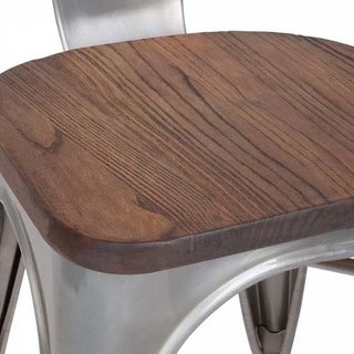 Imagen de Silla Tolix Asiento Madera Metal Galvanizada- Alto Impacto