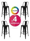 Set * 4 Banqueta Taburete Tolix Respaldo Medio- Alto Impacto