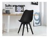 Set 4 Silla Tulip Almohadón Pata Madera Negra P Alto Impacto