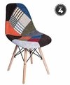 Set * 4 Silla Patchwork Daw Eames Base Madera - Alto Impacto