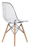 Set * 4 Silla Eames Dsw Transparente Madera - Alto Impacto en internet