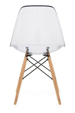 Silla Eames Dsw Transparente Pata Madera- Alto Impacto - - ALTO IMPACTO Home + Office