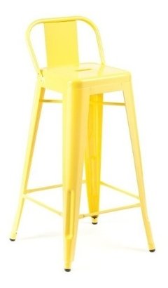 Set 4 Banqueta Taburete Tolix Respaldo Amarilla Alto Impacto
