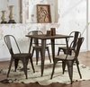 Combo Mesa Tolix Tapa Madera 80x80 + 4 Sillas - Alto Impacto - ALTO IMPACTO Home + Office