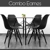 Mesa Eames Vidrio Redonda Negra 100 + 4 Silla - Alto Impacto - ALTO IMPACTO Home + Office