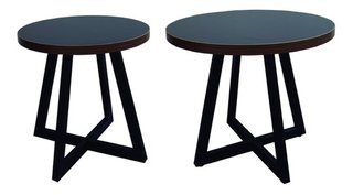 Set X2 Mesa Auxiliar Ratona Escandinava Industrial 40 Y 50cm