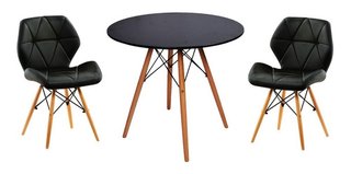 Combo Mesa Eames 80cm + 2 Sillas Eames Diamond Dsw