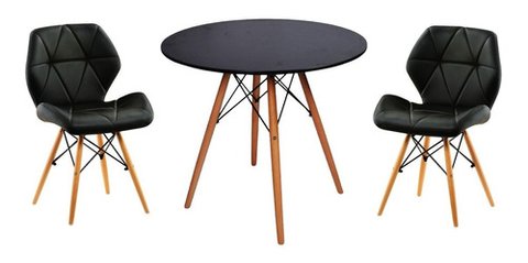 Combo Mesa Eames 80cm + 2 Sillas Eames Diamond Dsw