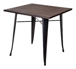 Combo Mesa Tolix Tapa Madera 80x80 + 4 Sillas - Alto Impacto - ALTO IMPACTO Home + Office