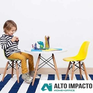 Combo Mesa Eames Kids + 2 Silla Niños Infantil- Alto Impacto