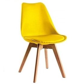Set * 4 Silla Tulip Escandinava Eames Amarilla- Alto Impacto