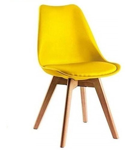 Set * 4 Silla Tulip Escandinava Eames Amarilla- Alto Impacto