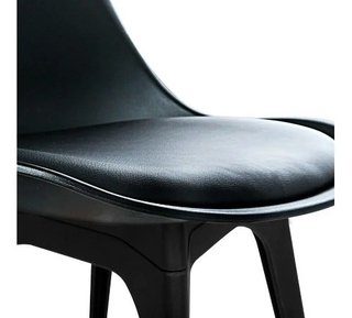 Set 6 Silla Tulip Almohadón Pata Madera Negra - Alto Impacto - ALTO IMPACTO Home + Office