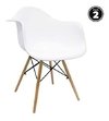 Set X 2 Sillon Silla Eames Daw Abs Base Madera Negro- Alto Impacto
