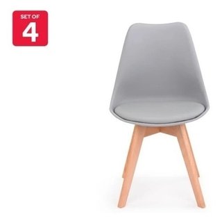 Set * 4 Silla Tulip Escandinava Eames Base Madera - Alto Impacto