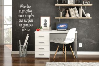 Escritorio Habitación Juvenil Blanco 4c Moderno Alto Impacto - comprar online