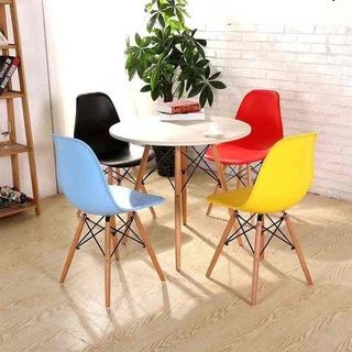 Combo Mesa Eames Madera 80 Cm + 4 Sillas Eames- Alto Impacto - ALTO IMPACTO Home + Office